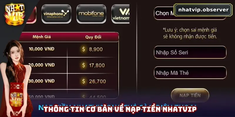 Nạp Tiền Nhatvip - Khám Phá Các Phương Thức Tiện Lợi Nhất Đón đọc các thông tin cơ bản về nạp tiền Nhatvip